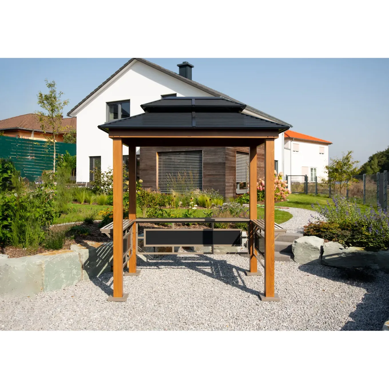 Sojag Maui Aluminium Bbq Grillpaviljoen In Houtlook - 158x249x278 Cm