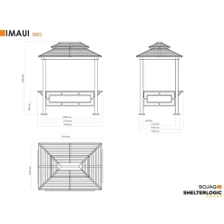 Sojag Maui Aluminium Bbq Grillpaviljoen In Houtlook - 158x249x278 Cm