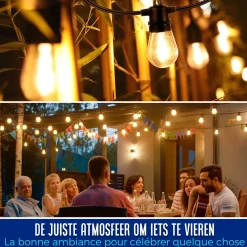 Solar Lichtsnoer Buiten - 8,5 Meter - 12 LED Lampen - Zonne-energie & Stekker - IP65 - Basic