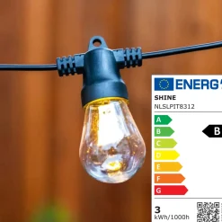 Silverline Solar Lichtsnoer Buiten - 8,5 Meter - 12 LED Lampen - Zonne-energie & Stekker - IP65 - Plug-In