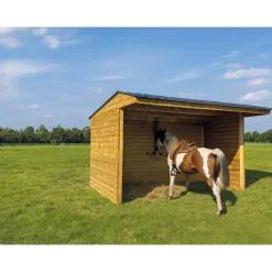 Solid Paardenstal Superia Shelter S7792 - Vurenhout - 40mm - 500x292cm