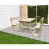 Solid picknicktafel set + leuning hout 180cm