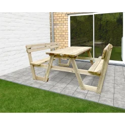 Solid picknicktafel set + leuning hout 180cm