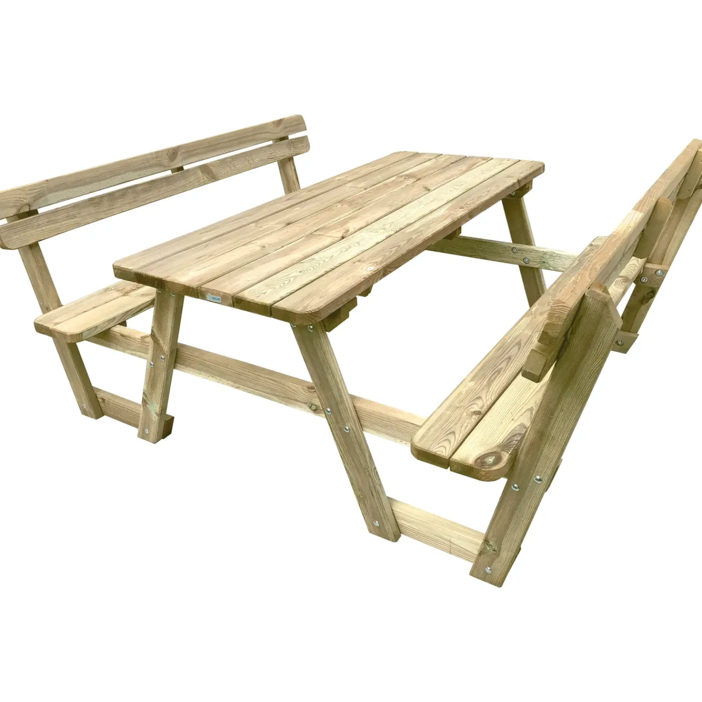 Solid picknicktafel set + leuning hout 180cm