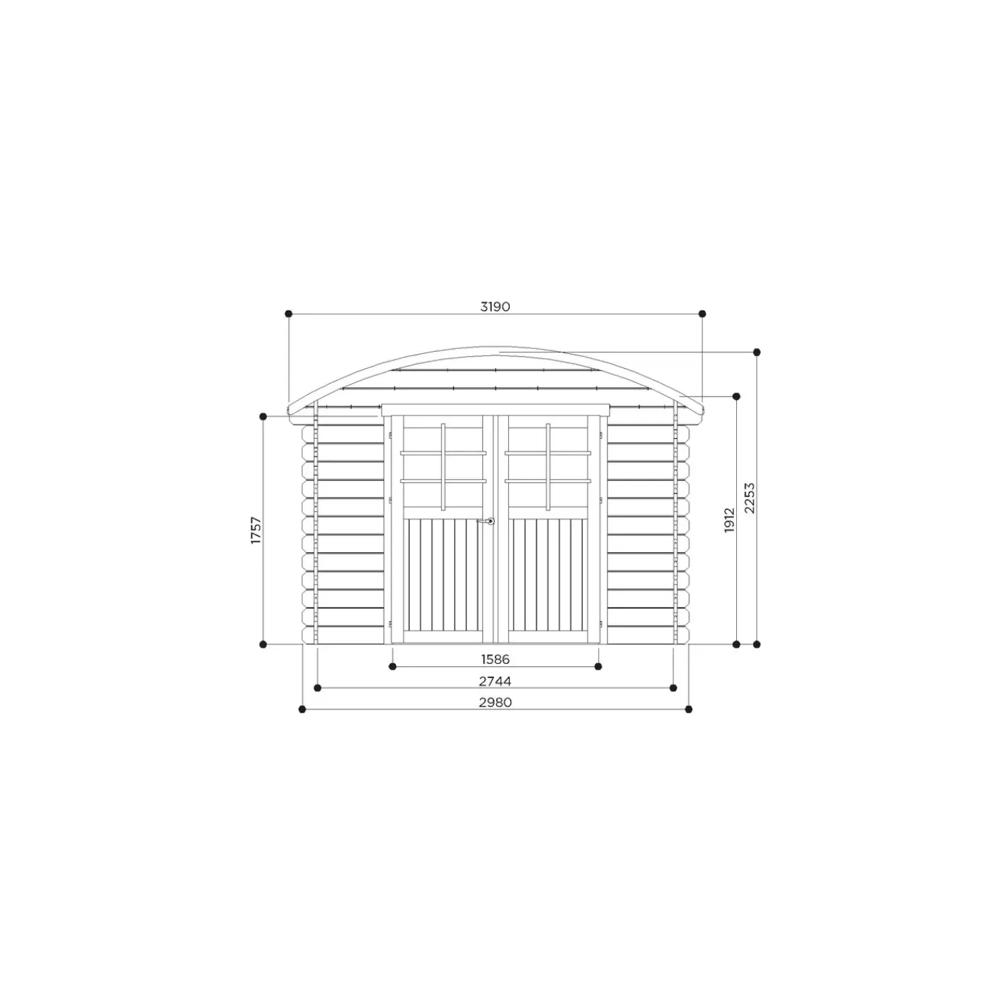 Solid Superia Arch Dainville I Tuinhuis - Vuren - Geïmpregneerd - 298x238x225,3cm