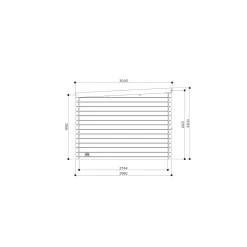 Solid Superia Modern Brest Tuinhuis - Vuren - Geïmpregneerd - 298x298x220cm