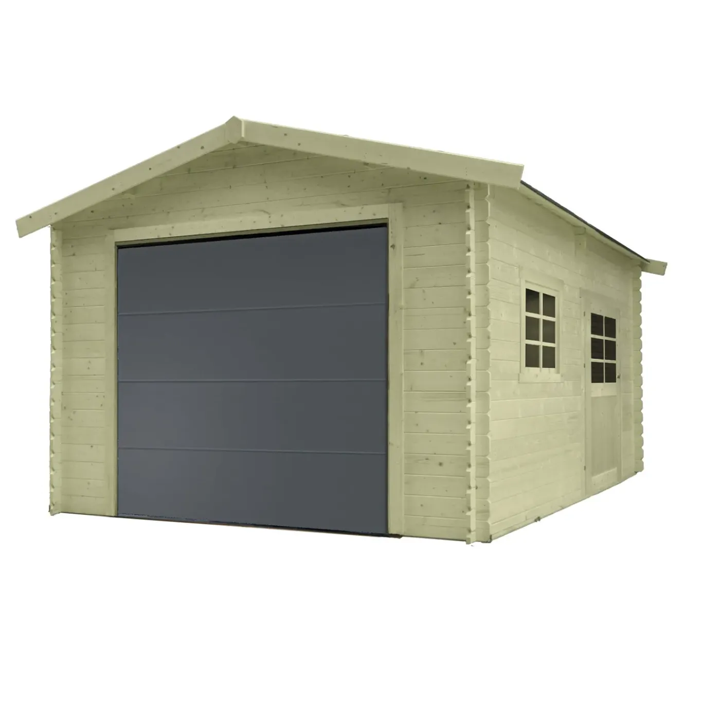 Solid Superia Traditional Sectional Garage - Geïmpregneerd Hout - Sectionale Poort - 358x508x281,5cm