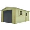 Solid Superia Traditional Wood Garage - Geïmpregneerd Hout - Sectionale Poort - 358x508x281,5cm