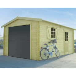 Solid Superia Traditional Wood Garage - Geïmpregneerd Hout - Sectionale Poort - 358x508x281,5cm