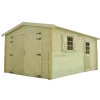 Solid Superia Traditional Wood Garage - Geïmpregneerd Hout - Zadeldak - 358x538x264cm