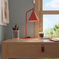 Sollux Lighting Bureaulampen Nox Rood Staal