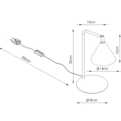 Sollux Lighting Bureaulampen Nox Rood Staal