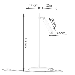 Sollux Lighting Bureaulamp Pastelo Wit Staal