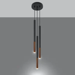 Sollux Lighting Hanglampen Mozaica Zwart/koper Staal