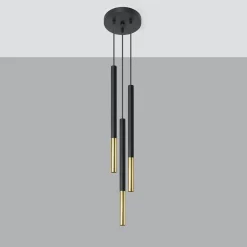 Sollux Lighting Hanglampen Mozaica Zwart Goud Staal