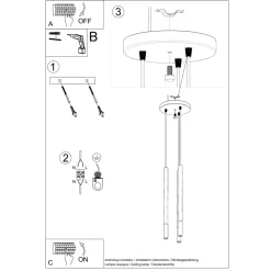 Sollux Lighting Hanglampen Mozaica Zwart Goud Staal