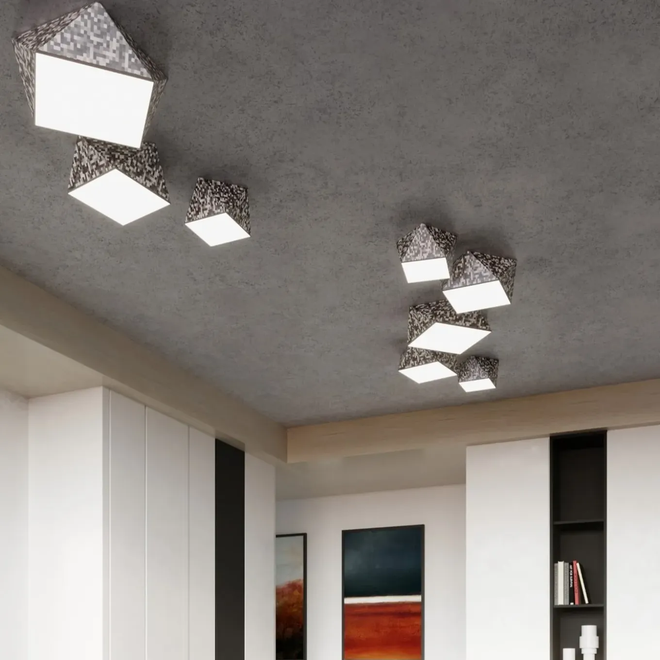 Sollux Lighting Plafondlampen Hexa Zilver Pvc