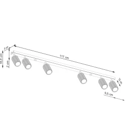 Sollux Lighting Plafondlamp Karbon Wit Aluminium