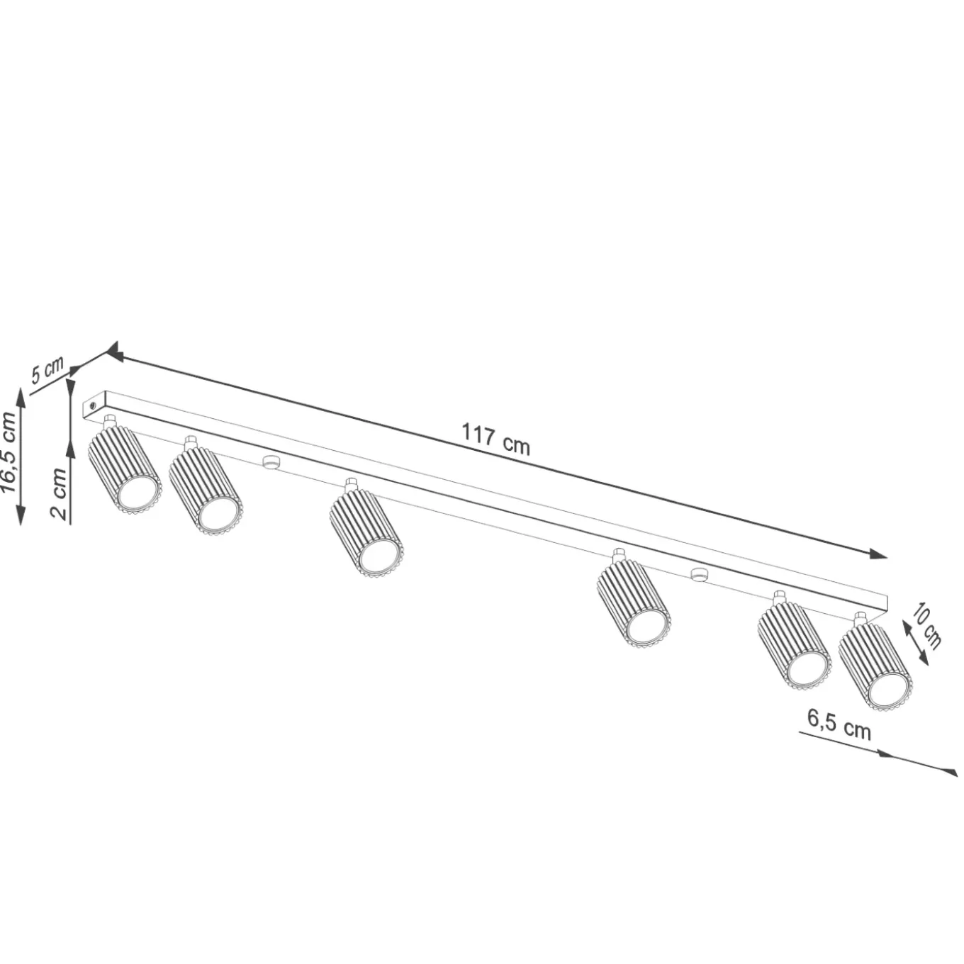 Sollux Lighting Plafondlamp Karbon Wit Aluminium