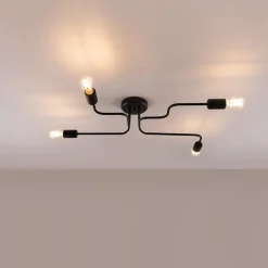 Sollux Lighting - Plafondlamp - Vector Zwart Staal