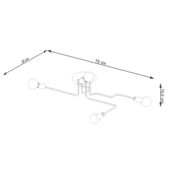 Sollux Lighting - Plafondlamp - Vector Zwart Staal