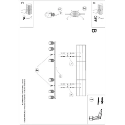 Sollux Lighting Plafondlamp Karbon Rode Oker Aluminium
