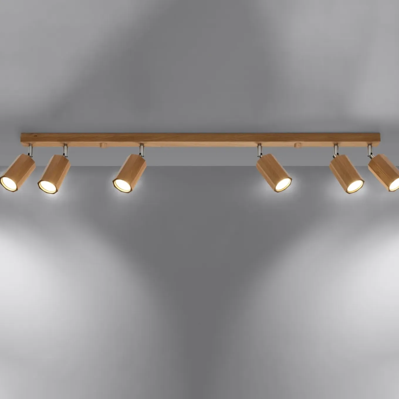 Sollux Lighting - Plafondlamp - Xenor 6 Eik Led 4000k