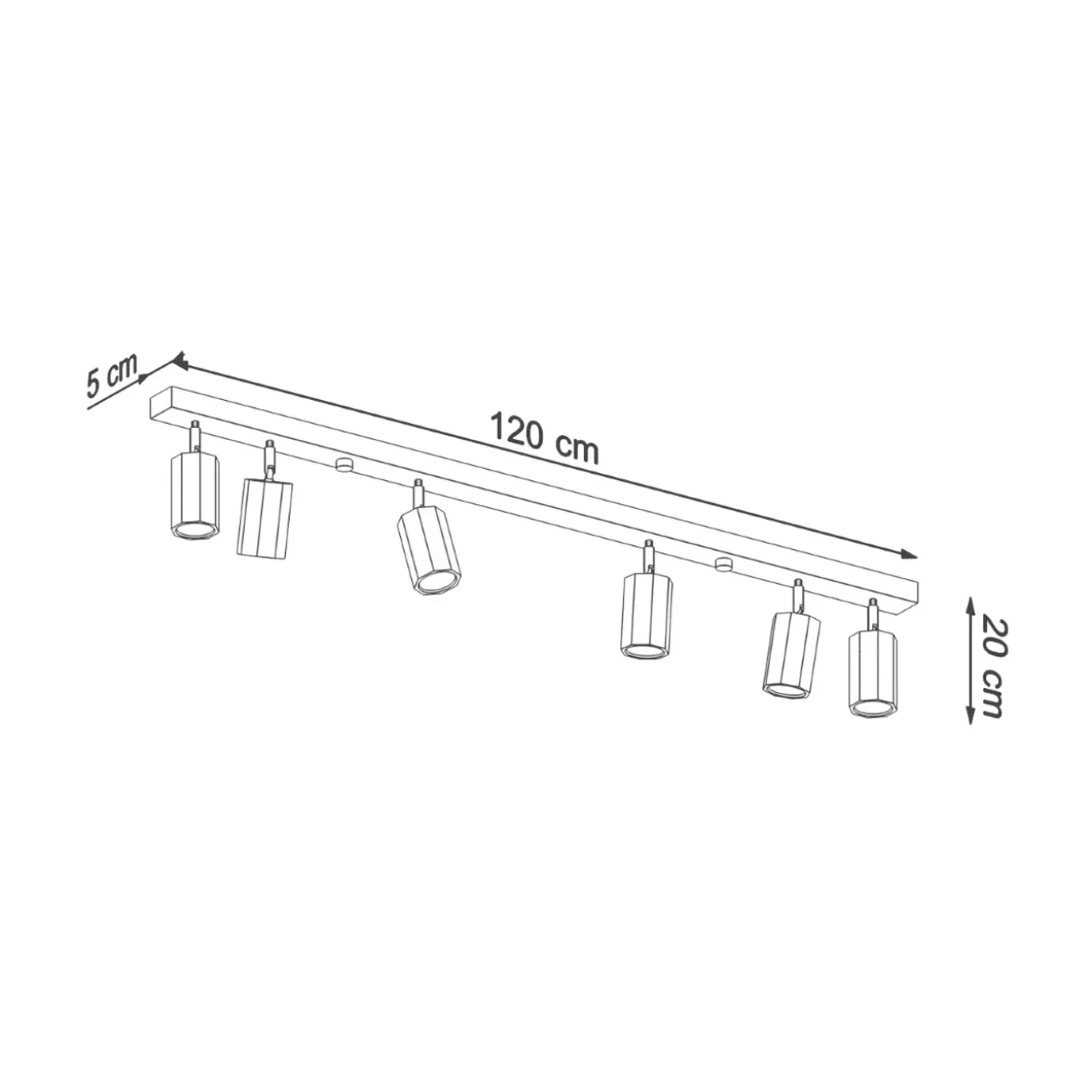 Sollux Lighting - Plafondlamp - Xenor 6 Eik Led 4000k