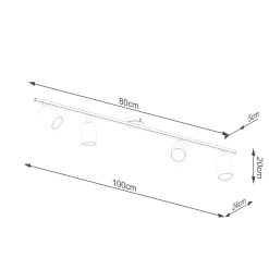 Sollux Lighting - Plafondlamp - Torim 4l Wit Led 4000k