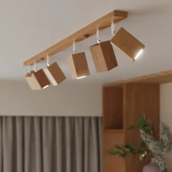 Sollux Lighting - Plafondlamp - Zezu 6 Eiken Led 4000k