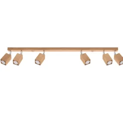 Sollux Lighting - Plafondlamp - Zezu 6 Eiken Led 4000k