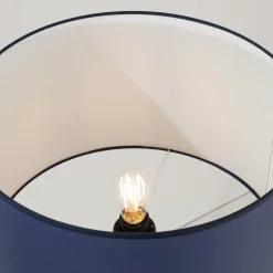 Sollux Lighting - Staande Lamp - Nevia Marineblauw/zwart Stof/pvc/staal