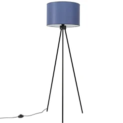 Sollux Lighting - Staande Lamp - Nevia Marineblauw/zwart Stof/pvc/staal