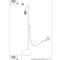 Sollux Lighting Vloerlampen Karbon Zwart Aluminium