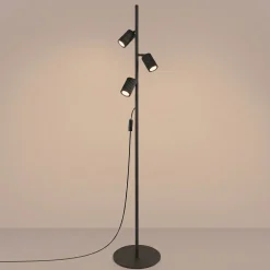 Sollux Lighting Vloerlampen Karbon Zwart Aluminium