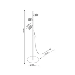 Sollux Lighting Vloerlampen Karbon Zwart Aluminium