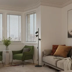 Sollux Lighting Vloerlampen Karbon Zwart Aluminium