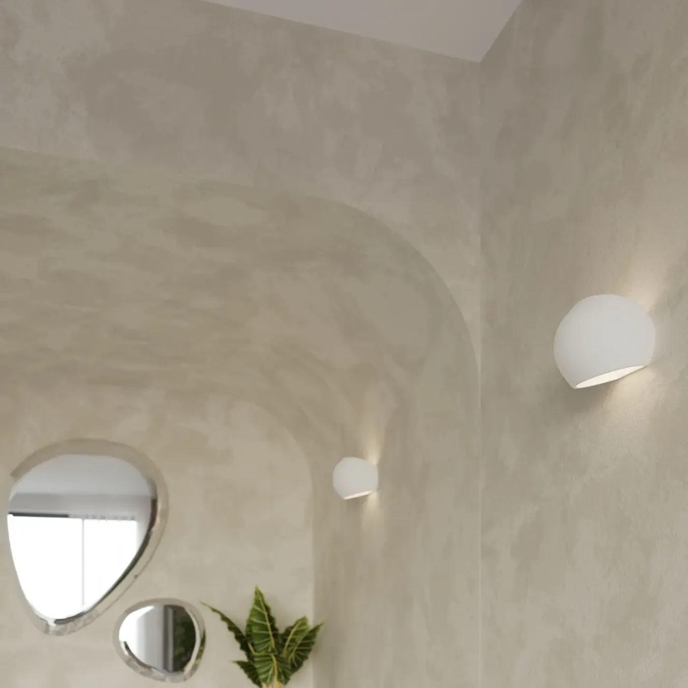 Sollux Lighting Wandlampen Globe Wit Keramiek