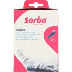 Sorbo wegwerphandschoenen latex -20 stuks