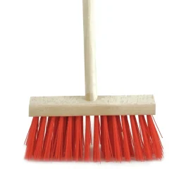 Sorex Kinderbezem Buiten - Rood/hout - Met Steel - 78 Cm