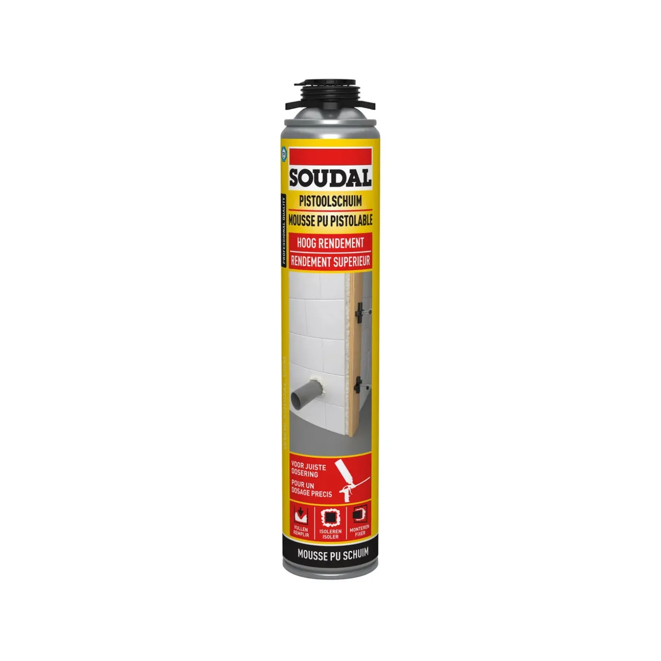 Soudal PU pistoolschuim Hoog rendement 750ml