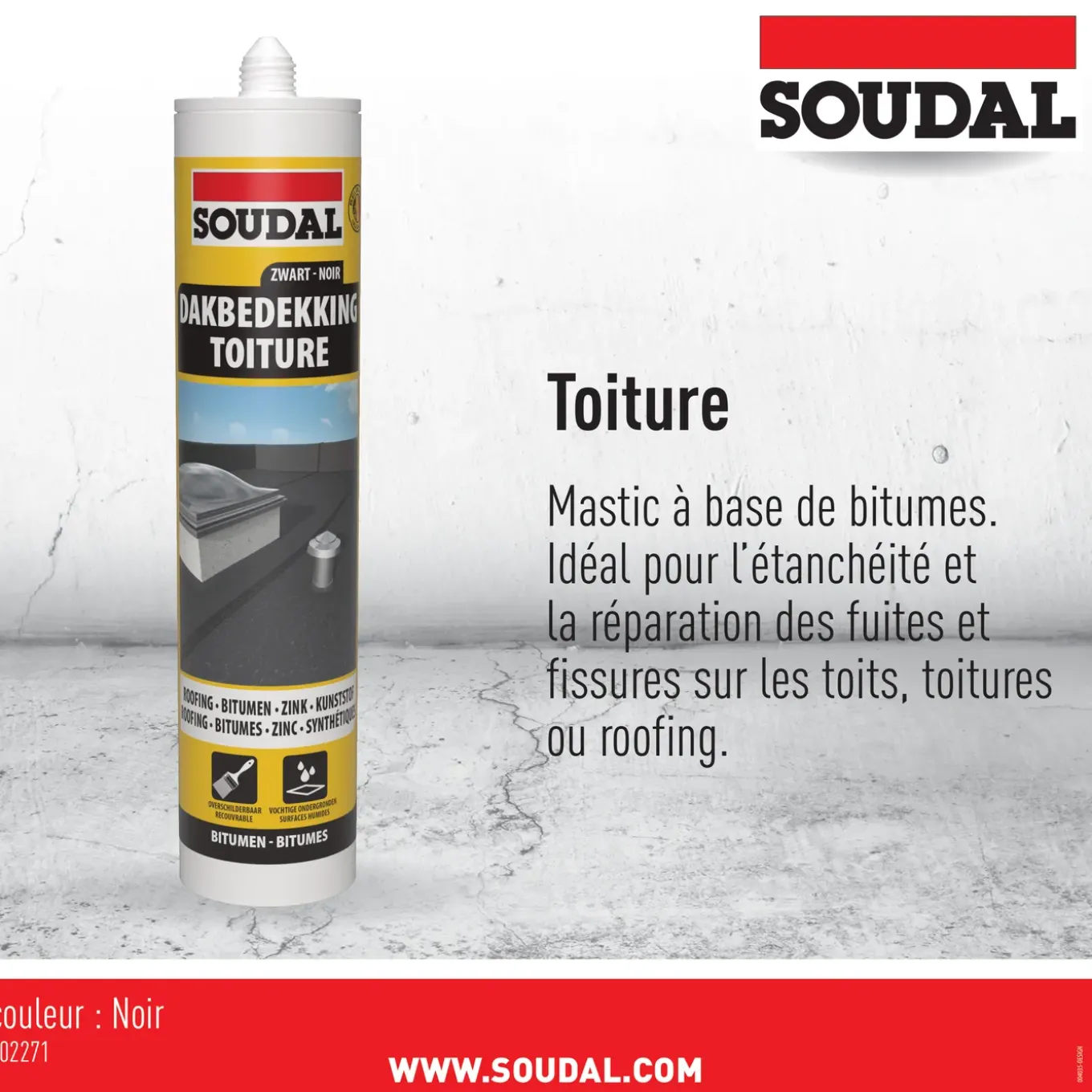 Soudal voegkit bitumen dakreparatie zwart 300ml