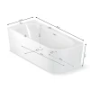 Spalina - Vrijstaand Bad - Capri 160 Gauche Blanche 160 X76 X58 cm - Wit