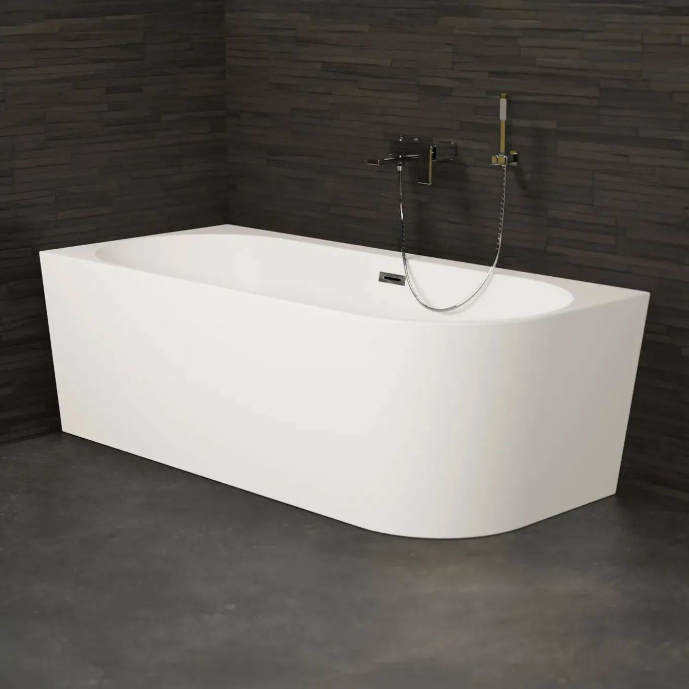 Spalina - Vrijstaand Bad - Capri 160 Gauche Blanche 160 X76 X58 cm - Wit