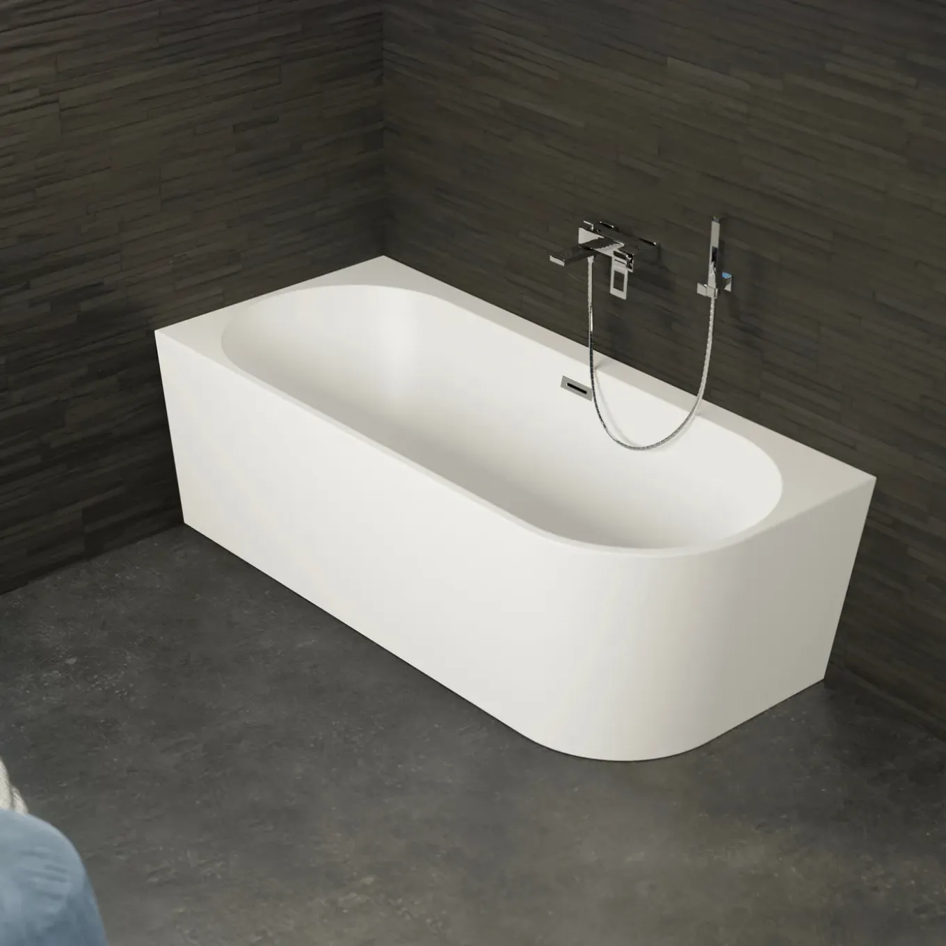 Spalina - Vrijstaand Bad - Capri 160 Gauche Blanche 160 X76 X58 cm - Wit