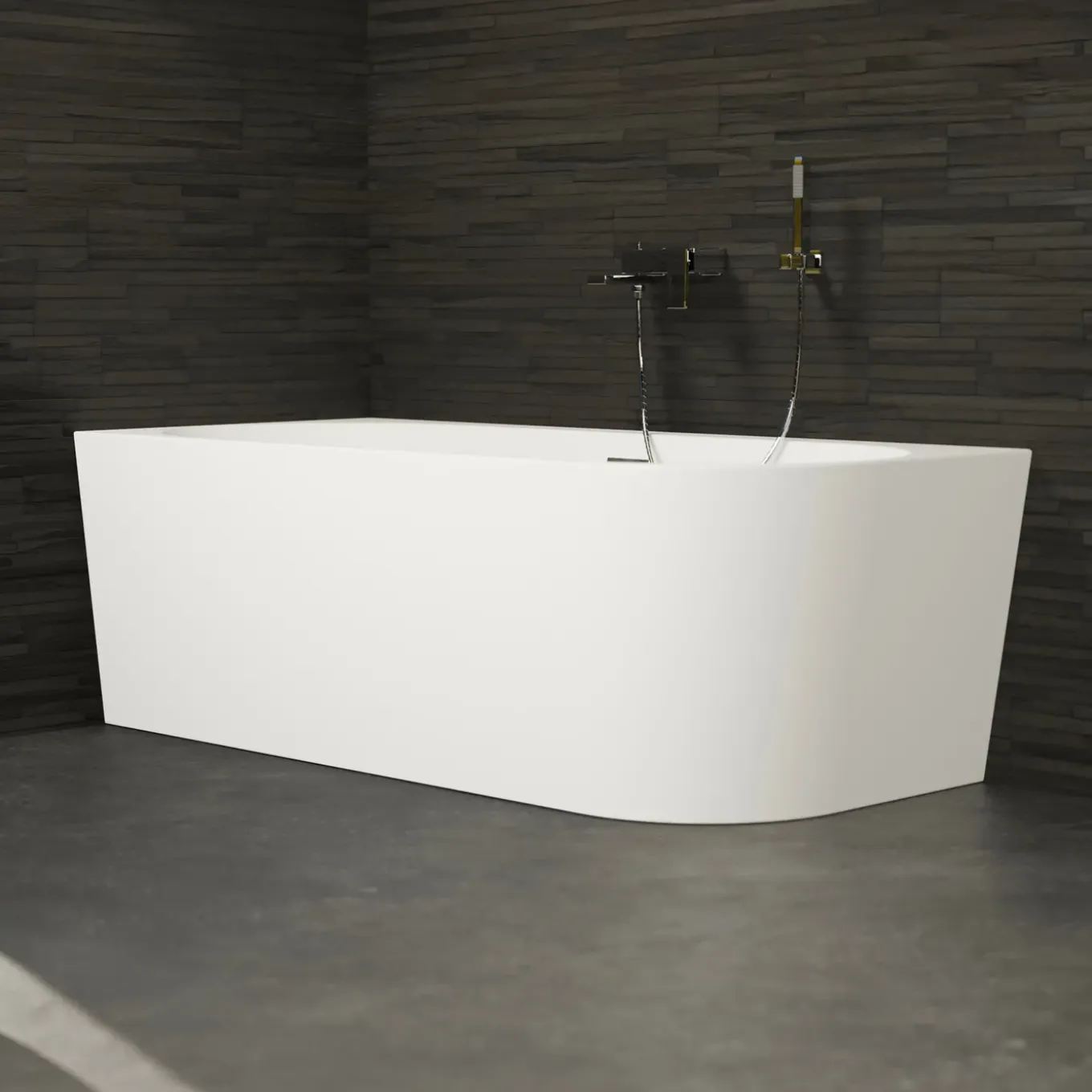 Spalina - Vrijstaand Bad - Capri 160 Gauche Blanche 160 X76 X58 cm - Wit