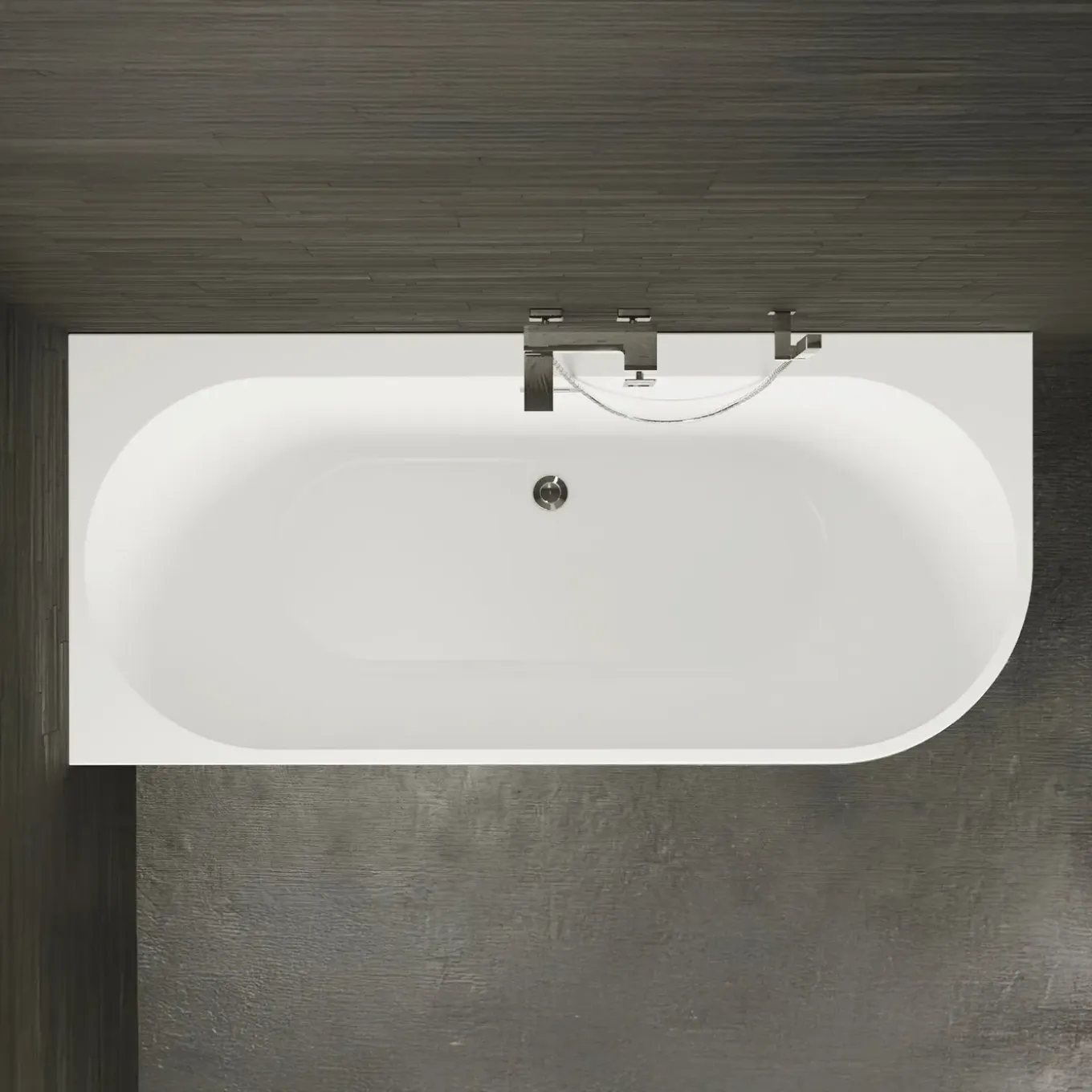 Spalina - Vrijstaand Bad - Capri 160 Gauche Blanche 160 X76 X58 cm - Wit