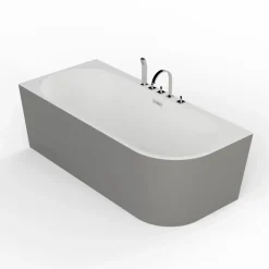 Spalina - Vrijstaand Bad - Capri 160 Gauche Grise 160 X76 X58 Cm - Grijs