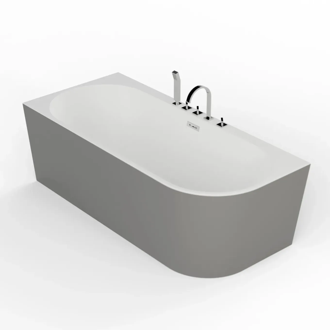 Spalina - Vrijstaand Bad - Capri 160 Gauche Grise 160 X76 X58 Cm - Grijs