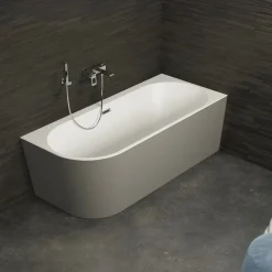 Spalina Paris Spalina - Vrijstaand Bad - Capri 160 Droite Grise 160 X76 X58 Cm - Grijs